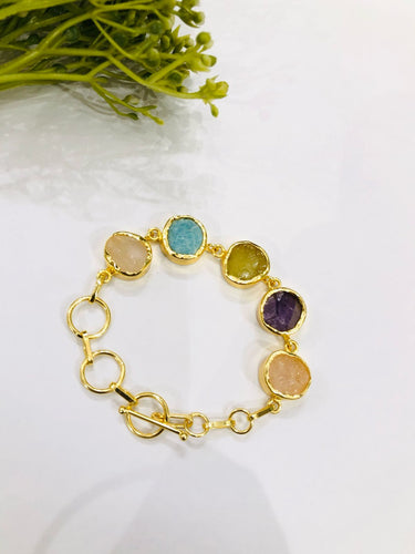 Raw Multi Stone Bracelet